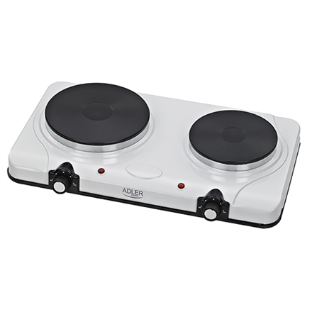 Adler | Free standing table hob | AD 6504 | Number of burners/cooking zones 2 | White | Electric|AD 6504