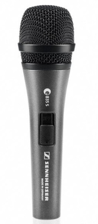 SENNHEISER E 835-S, VOCAL MICROPHONE, DYNAMIC, CARDIOID, I/O SWITCH, 3-PIN XLR-M, ANTHRACITE, INCLUDES CLIP AND BAG|004514