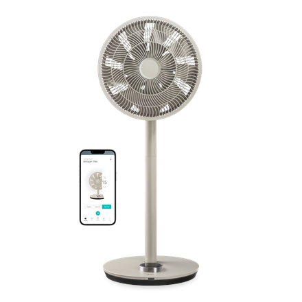 Duux | Fan | Whisper Flex Smart | Stand Fan | Greige | Diameter 34 cm | Number of speeds 26 | Oscillation | Yes|DXCF52