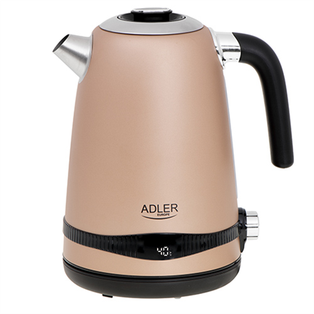 Adler | Kettle | AD 1295 | Electric | 2200 W | 1.7 L | Stainless steel | 360° rotational base | Golden|AD 1295