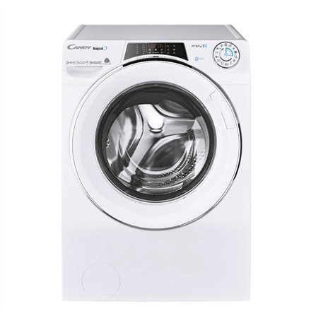 Candy | Washing Machine | ROW4966DWMCE/1-S | Energy efficiency class D | Front loading | Washing capacity 9 kg | 1400 RPM | Depth 58 cm | Width 60 cm | Display | LCD | Drying system | Drying capacity 6 kg | Steam function | Wi-Fi | White|ROW4966DWMCE/1-S