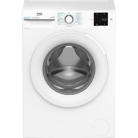 BEKO Washing machine BM3WFSU37013WW, 7 kg, Energy class A, 49.6 cm, 1000 rpm, Inverter motor, Steam Cure|BM3WFSU37013WW