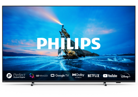 Philips 4K QD MiniLED TV 139 cm (55") 55PML8709/12, P5 Perfect Picture Engine, Google TV™, Dolby Atmos sound|55PML8709