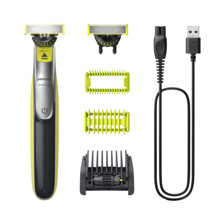 Philips OneBlade Face + Body QP2834/23, 1x Original blade, 1x 360 blade, 5-in-1 comb (1,2,3,4,5 mm), 60 min run time/4hour charging|QP2834/23