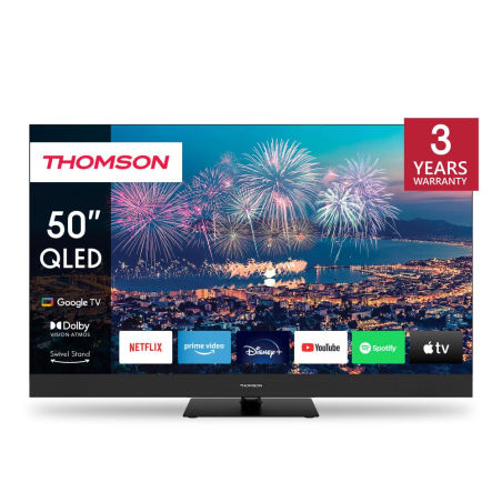 TV Set|THOMSON|50"|4K/Smart|QLED|3840x2160|Wireless LAN|Bluetooth|Google TV|Black|50QG6C14|50QG6C14