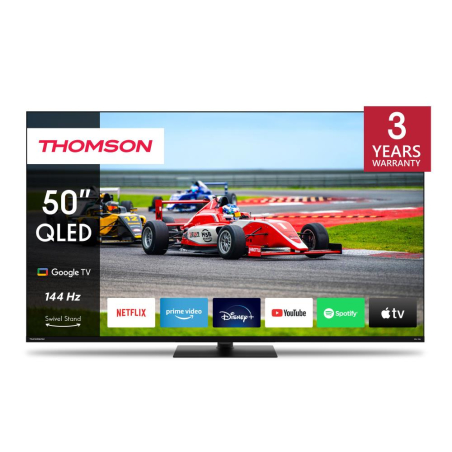 TV Set|THOMSON|50"|4K/Smart|QLED|3840x2160|Wireless LAN|Bluetooth|Google TV|Black|50QG7C14|50QG7C14