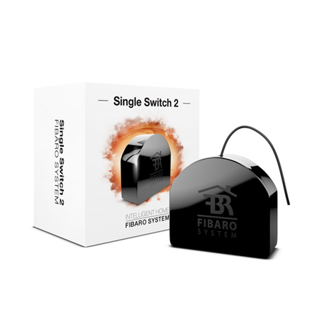 Fibaro | Single Switch 2 | Z-Wave | Black|FGS-213 ZW5 EU