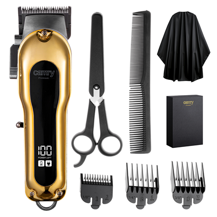 Camry Hair clipper with LCD display | CR 2844 | Cordless | Number of length steps 4 | Gold|CR 2844