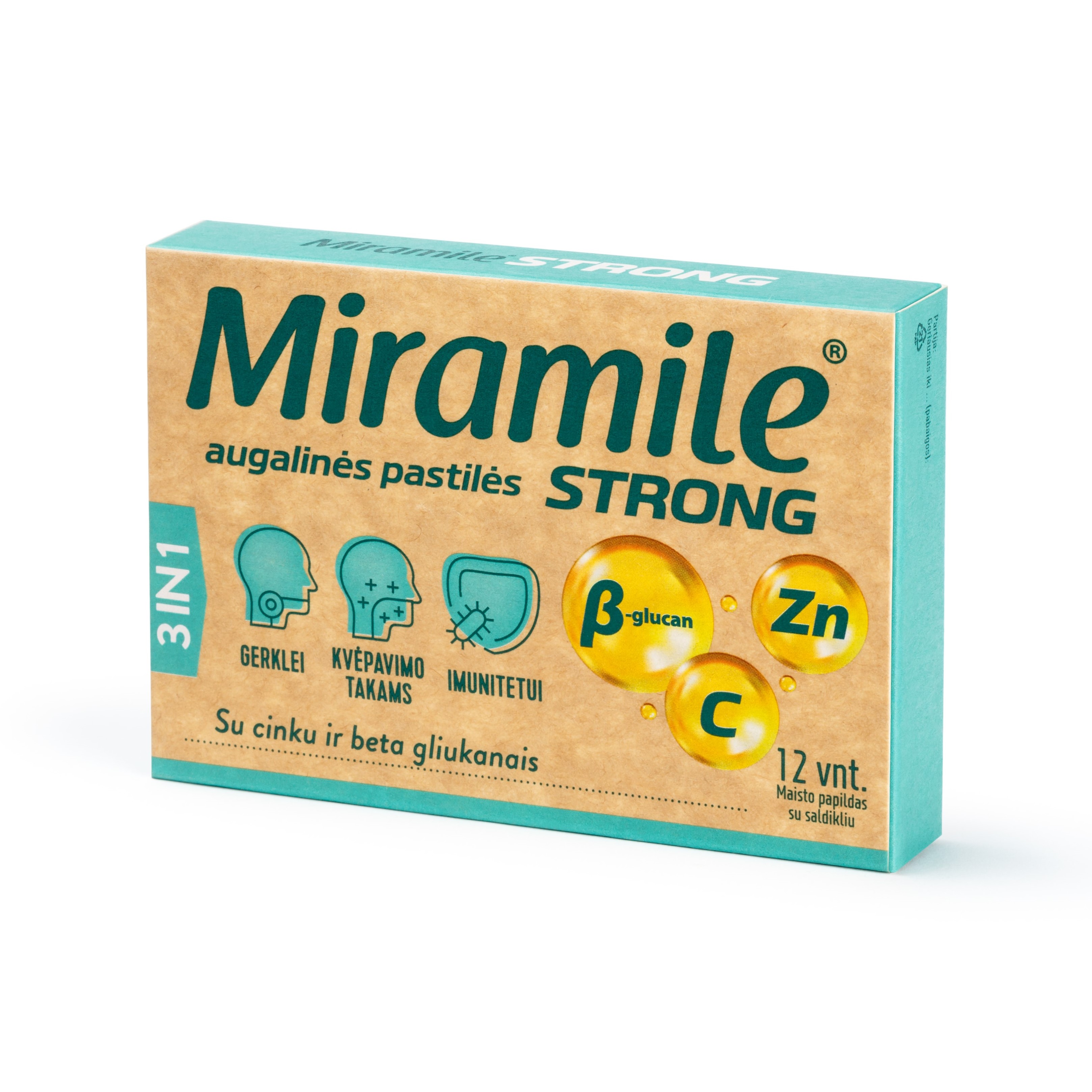 Miramile Strong pastilės su cinku ir beta gliukanais