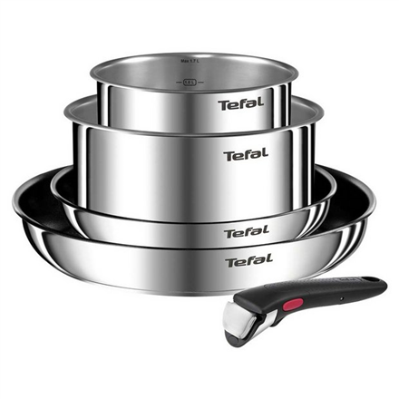 TEFAL | Ingenio Emotion 5-piece Set | L897S574 | Frying | Diameter 16/20/22/28 cm | Suitable for induction hob | Removable handle | Stainless steel|L897S574