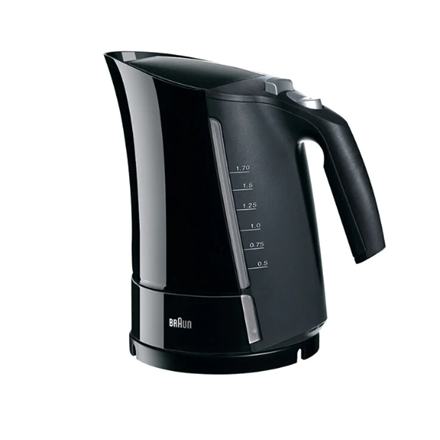 Braun | Kettle | WK500BK Multiquick 5 | Standard | 3000 W | 1.7 L | Plastic | 360° rotational base | Black|WK500BK