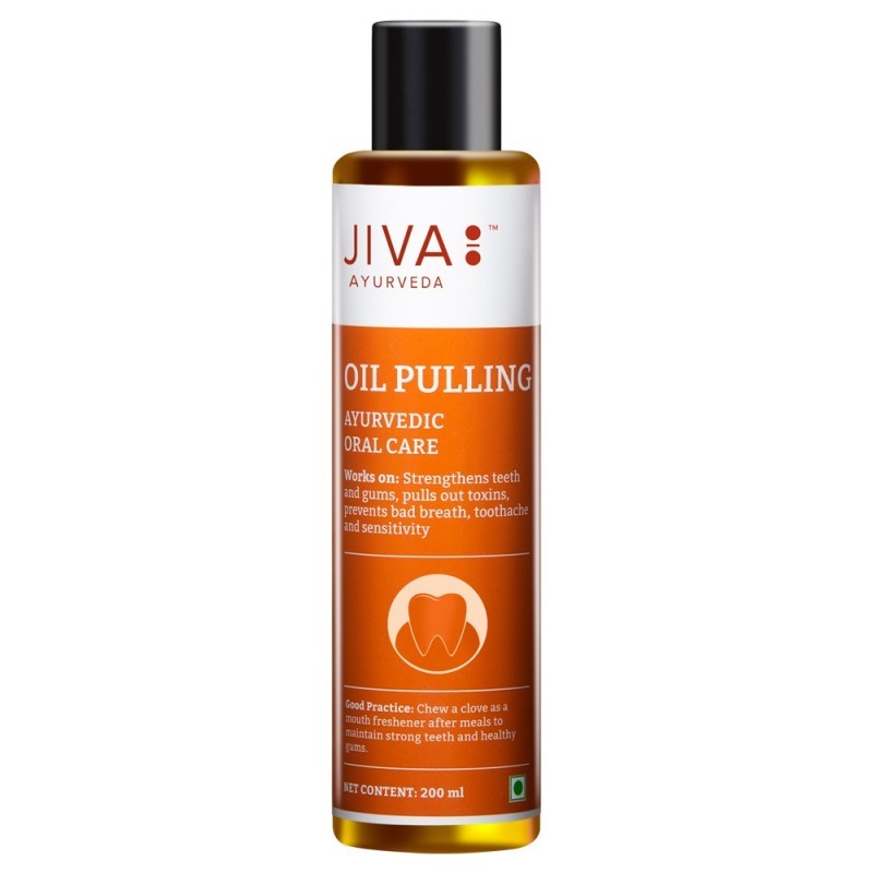 Burnos skalavimo aliejus valo toksinus Oil Pulling Jiva Ayurveda 200ml