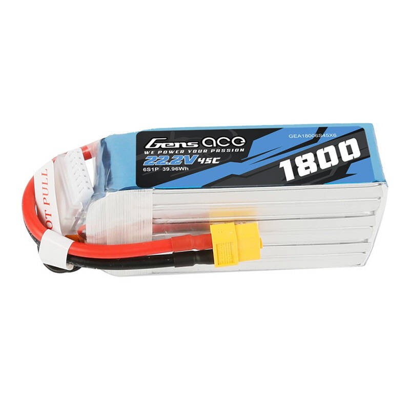 Gens ace 1800mAh 22.2V 45C 6S1P Lipo akumuliatorių paketas