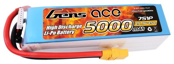 Akumuliatorius Gens Ace 5000mAh 25.9V 45C 7S1P XT90