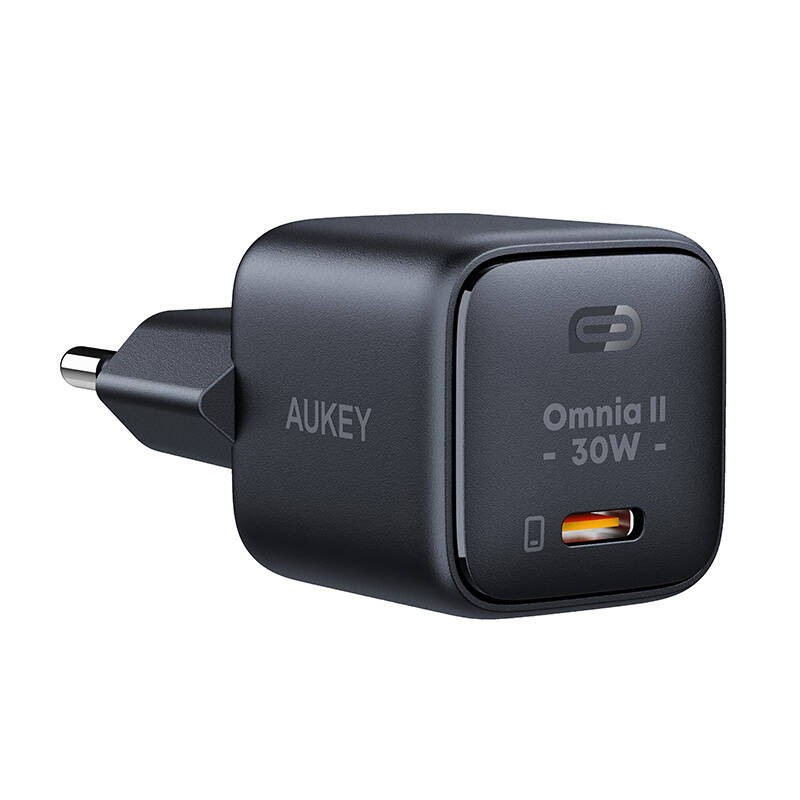 Sieninis įkroviklis "Aukey PA-B1L", USB-C, 30 W (juodas)