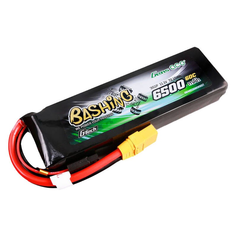 Gens ace G-Tech 6500mAh 11.1V 60C 3S1P Lipo akumuliatorių paketas su XT90-Bashing serija