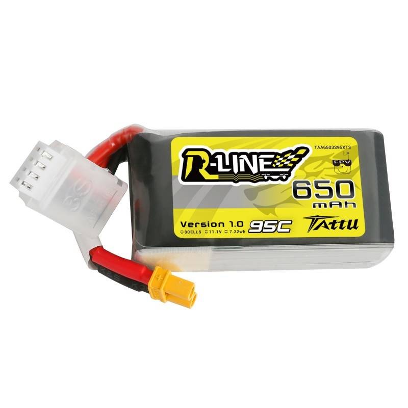 Akumuliatorius Tattu R-Line 650mAh 11.1V 95C 3S1P XT30 Lipo