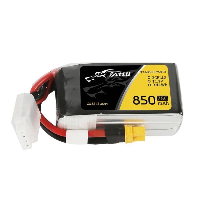 "Tattu" 850mAh 11.1V 75C 3S1P baterijos jungtis XT30