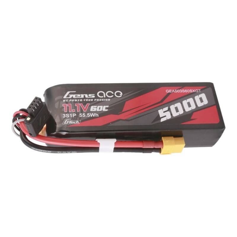 Gens ace G-Tech 5000mAh 11.1V 60C 3S1P Lipo su XT60 kištuku