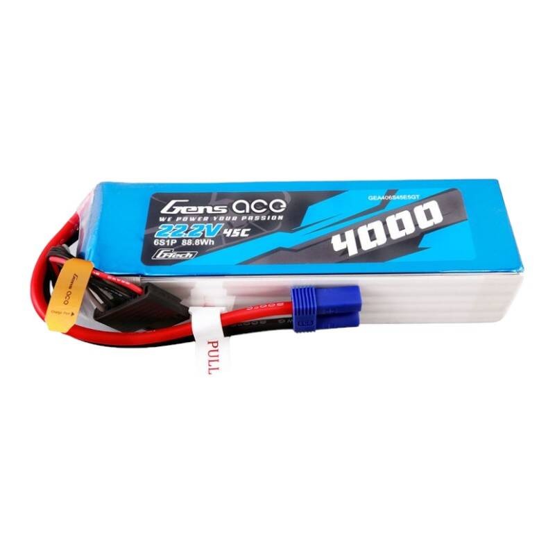 Gens ace G-Tech 4000mAh 22.2V 45C 6S1P Lipo akumuliatorius su EC5 kištuku