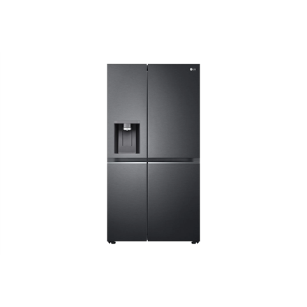 LG | Refrigerator | GSLV71MCLE | Energy efficiency class E | Free standing | Side by side | Height 179 cm | No Frost system | Fridge net capacity 416 L | Freezer net capacity 219 L | 36 dB | Matte Black|GSLV71MCLE
