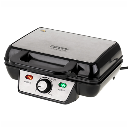 Camry | CR 3046 | Waffle Maker | 1600 W | Number of pastry 2 | Belgium | Black/Stainless Steel|CR 3046