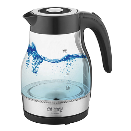 Camry | Kettle | CR 1300 | Electric | 2200 W | 1.7 L | Glass | 360° rotational base | Black|CR 1300