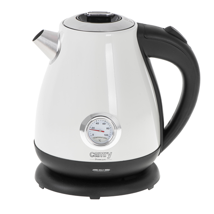 Camry | Kettle with a thermometer | CR 1344 | Electric | 2200 W | 1.7 L | Stainless steel | 360° rotational base | White|CR 1344 white