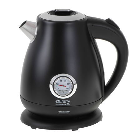 Camry | Kettle with a thermometer | CR 1344 | Electric | 2200 W | 1.7 L | Stainless steel | 360° rotational base | Black|CR 1344 black