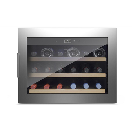 Caso | Wine cooler | WineSafe 18 EB | Energy efficiency class G | Built-in | Bottles capacity Up to 18 bottles | Cooling type Compressor technology | Stainless steel|00629