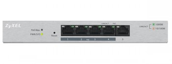 ZYXEL GS1200-5HP, 5 PORT GIGABIT POE+ WEBMANAGED DESKTOP SWITCH, 4X POE, 60 WATT|GS1200-5HPV2-EU0101F
