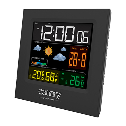 Camry | Weather station | CR 1166 | Black | Date display|CR 1166