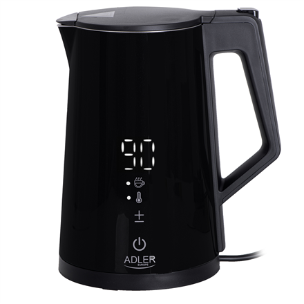Adler | Kettle | AD 1345b | Electric | 2200 W | 1.7 L | Stainless steel | 360° rotational base | Black|AD 1345 black
