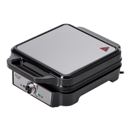 Adler Waffle Maker | AD 3083 | 1800 W | Number of pastry 4 | Belgium | Silver/Black|AD 3083