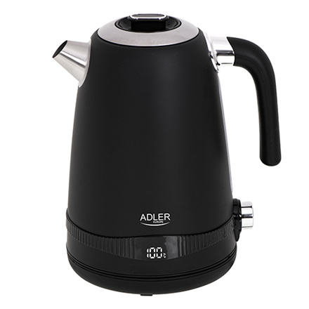 Adler | Kettle | AD 1295b | Electric | 2200 W | 1.7 L | Stainless steel | 360° rotational base | Black|AD 1295 black