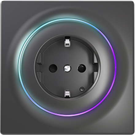 FIBARO Walli Outlet type F, Black Z-Wave EU | Fibaro|FGWOE-011-8 ZW5 EU Antracyt