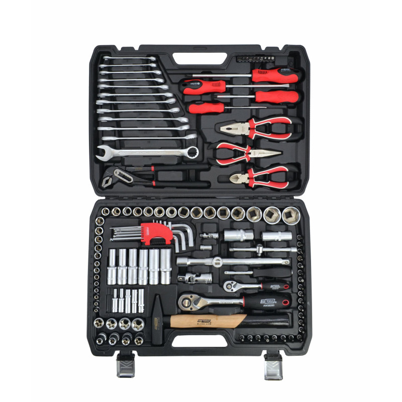 AW39122BL AWTOOLS veržliarakčių rinkinys 122el 1/2" / 1/4" BLACK LINE