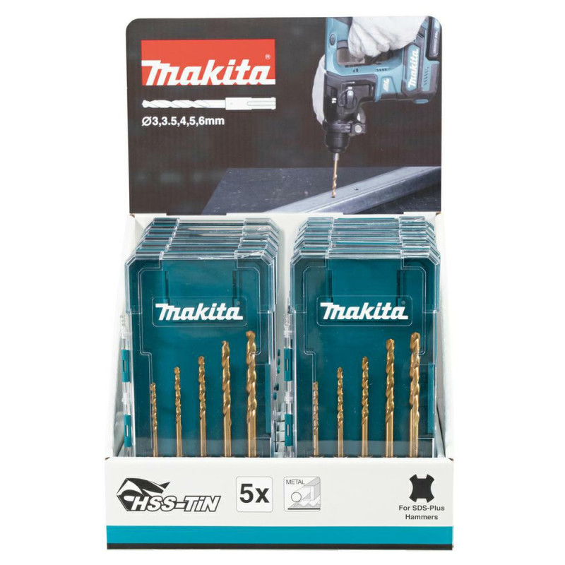 E-15132-12 MAKITA SDS+ metalo grąžtų rinkinys 5vnt. (x12)