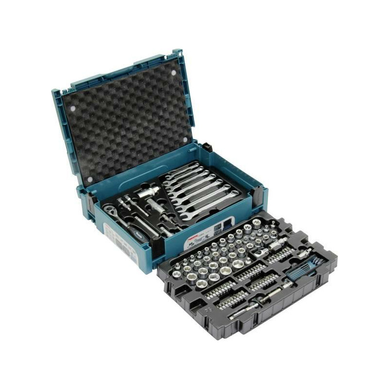 E-08713 MAKITA rankinių įrankių rinkinys MAKPAC dėkle 120 vnt.