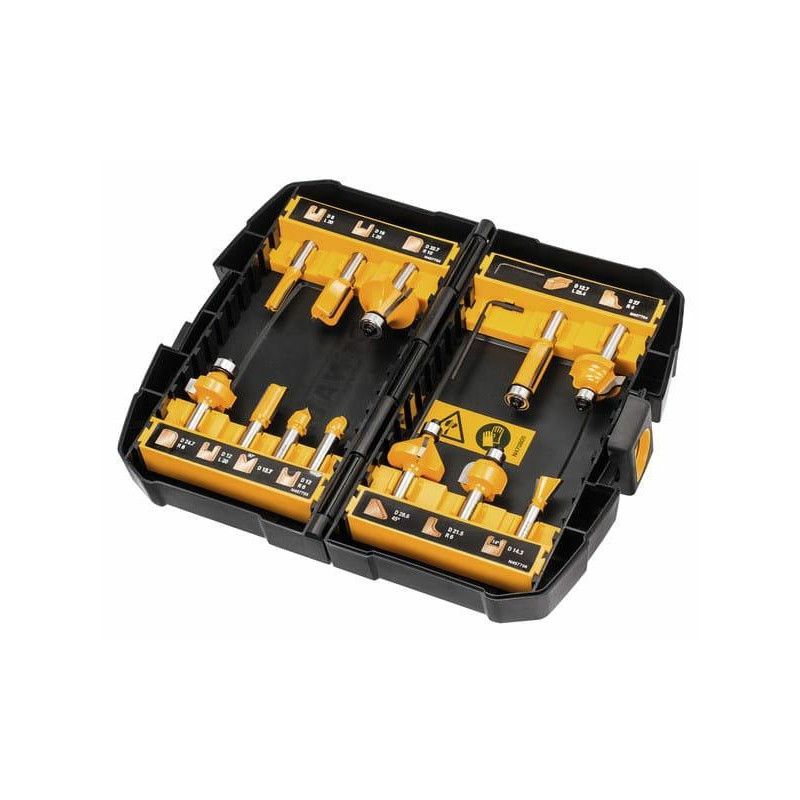 DT90016-QZ DEWALT 12 dalių frezų rinkinys