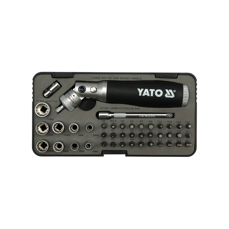 YT-2806 YATO DRILLER su puodo antgaliu 42 elementai. 2806