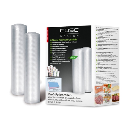 Caso | Foil rolls | 01221 | 2 units | Dimensions (W x L) 20 x 600 cm | Ribbed|01221