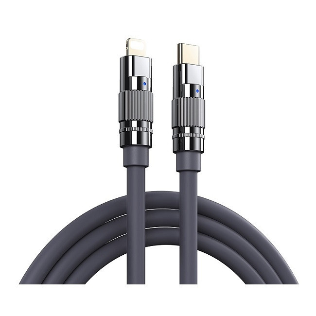 REMAX Wefon serijos 20W cinko lydinio elastinis duomenų kabelis su apšvietimu RC-C053 (Type C - iPhone): Spalva - Raudona