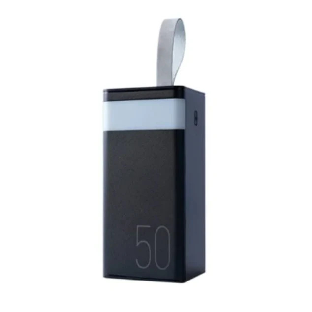 REMAX RPP-321 greito įkrovimo išorinė baterija - Powerbank su LED apšvietimu 50000mAh: Spalva - Juoda