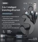 REMAX Sury 2 serijos 3-in-1 3A įkrovimo kabelis RC-070th (USB į Type C, iPhone, Micro): Spalva - Sidabrinė