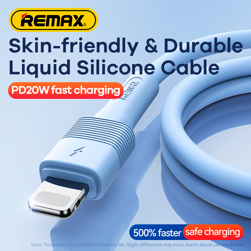 REMAX Leya serijos PD 20W greito įkrovimo skysto silikono duomenų kabelis RC-C056 (Type C- iPhone): Spalva - Balta