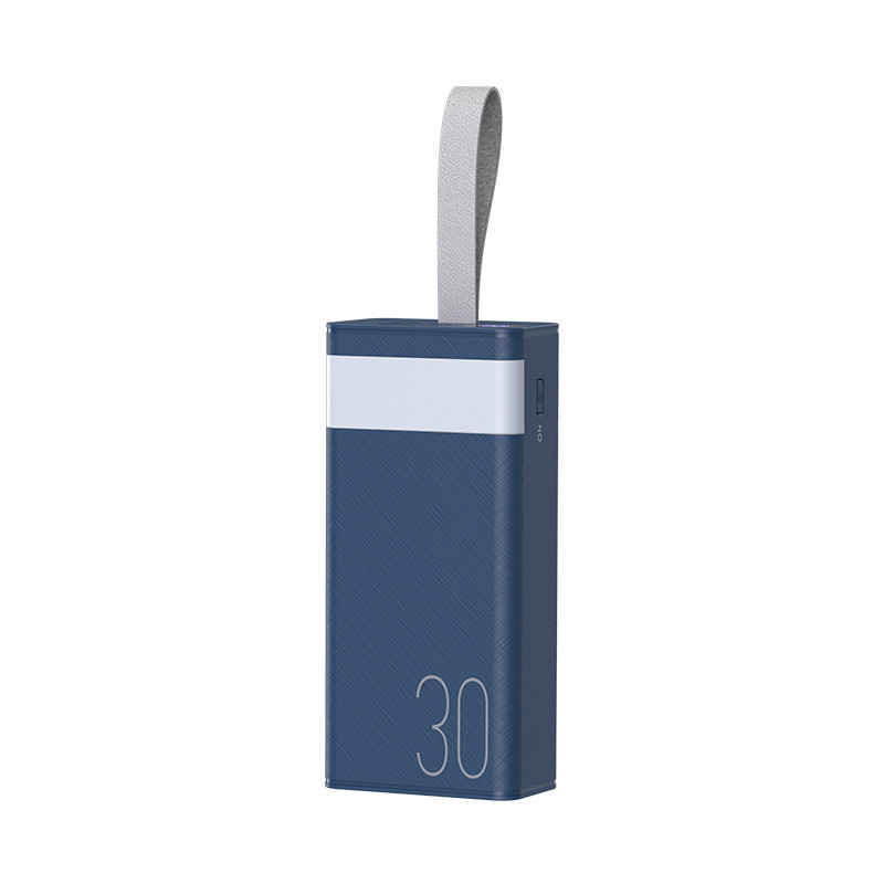 REMAX RPP-320 greito įkrovimo išorinė baterija - powerbank su LED apšvietimu 30000mAh, tamsiai mėlyna