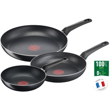 TEFAL | Simple Cook Set of 3 | B5569153 | Frying | Diameter 20 / 24 / 28 cm | Not suitable for induction hob | Fixed handle|B5569153