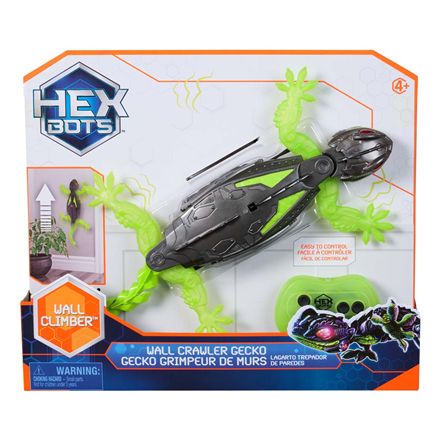 HEX BOTS | Interactive Toy Wall Crawler Gecko RC Robot | Green/Grey|6070281