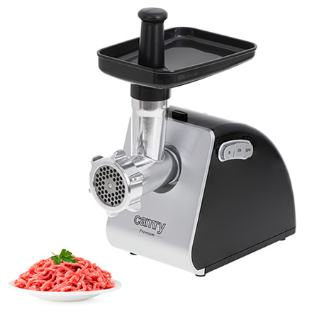 Camry | Meat mincer | CR 4812 | Silver/Black | 1600 W | Number of speeds 2 | Throughput (kg/min) 2 | Gullet; 3 strainers; Kebble tip; Pusher; Tray|CR 4812